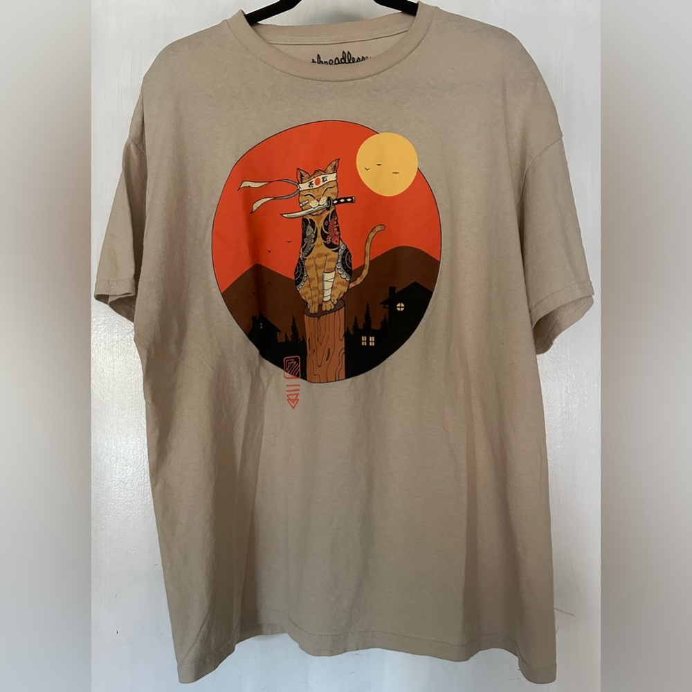 Tokyocanvas Catana Tan Graphic T-Shirt
